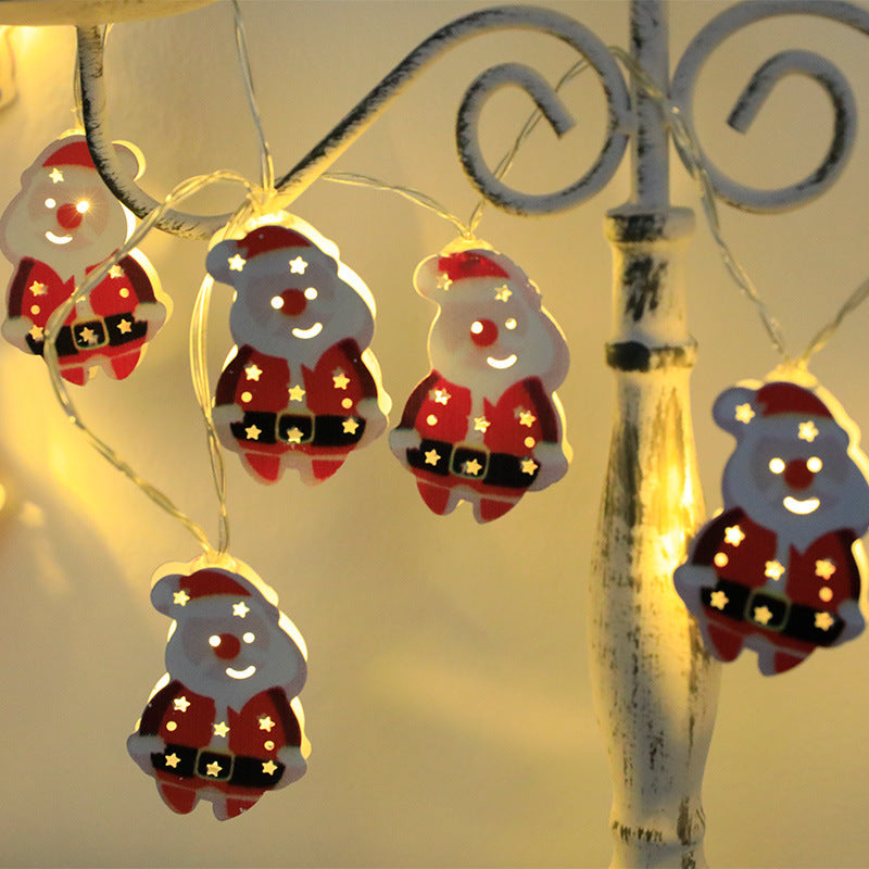 Festive LED String Lights - Santa, Elk & Snowman Ornaments