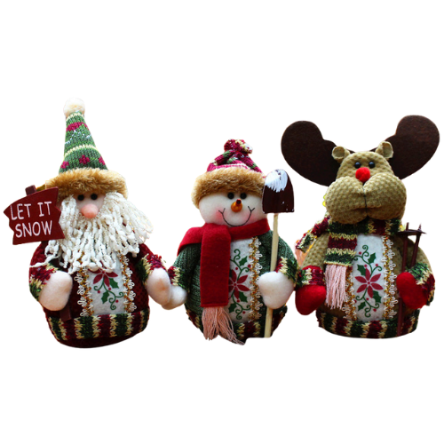 Christmas Mini Dolls Set - Snowman, Santa, Elk