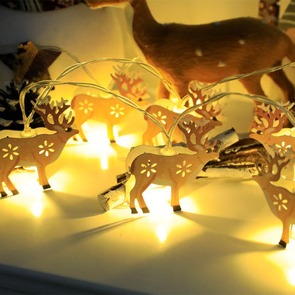 Festive LED String Lights - Santa, Elk & Snowman Ornaments