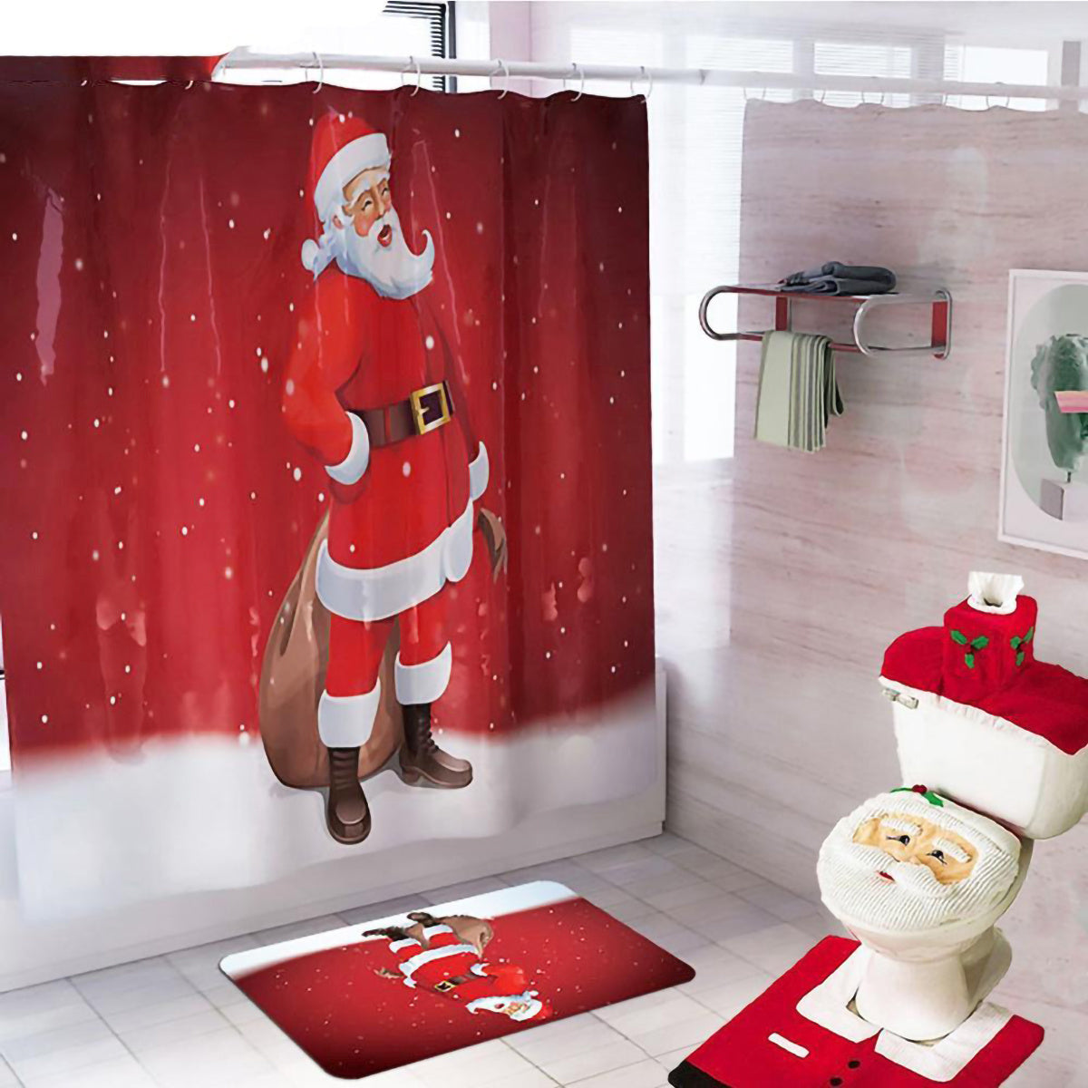 Festive Santa Bathroom Set