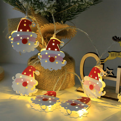 Festive LED String Lights - Santa, Elk & Snowman Ornaments